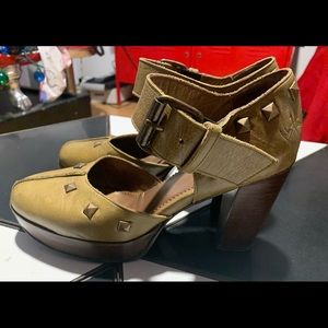 Vintage John Fluevog Chartreuse Women’s Heels Size 8